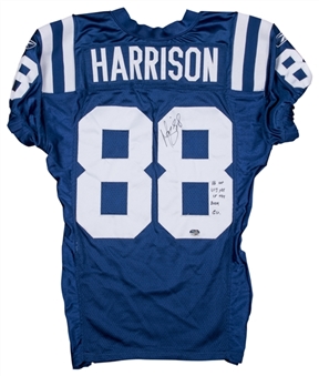 2004 Marvin Harrison Game Used and Signed/Inscribed Indianapolis Colts Blue Jersey (Fanatics)